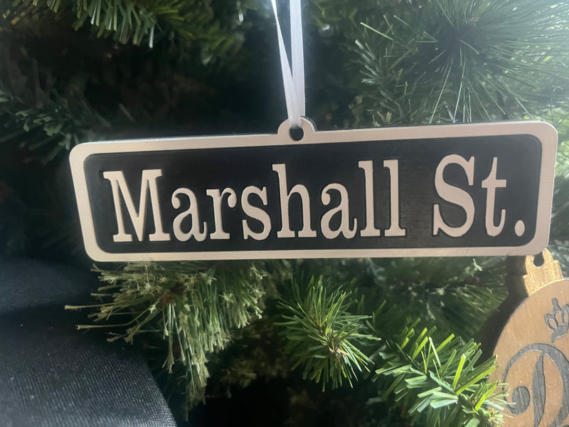 Marshall St Sign Ornament