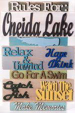 Rules For Oneida Lake Sign