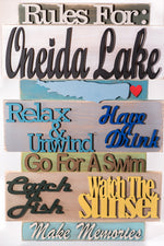 Rules For Oneida Lake Sign